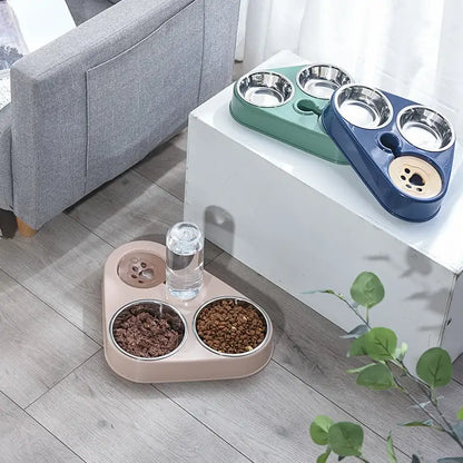 3 in 1 Pet Food Bowl with Automatic Drinking Feeder - HW Pets Store